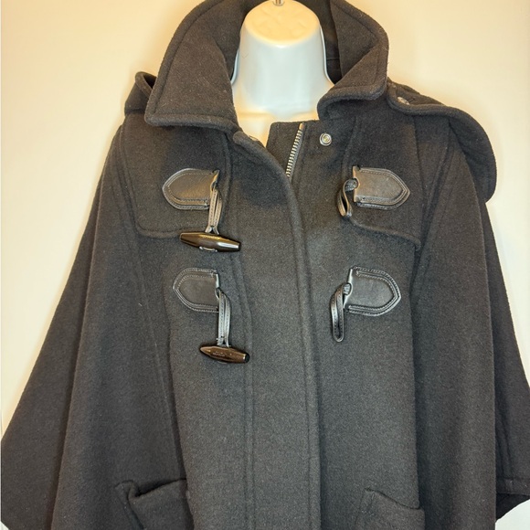 Coach Wool Blend Hooded Duffle Cape Coat Toggle Buttons - Picture 12 of 12